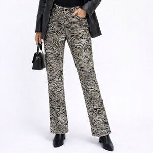 Vintage by Equinox 90s/early 2000 jeans animal print brown beige tan taupe Sz M